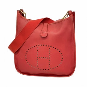 Hermes Hermès Evelyn 1PM Shoulder Bag, Couchvel, Rouge Cazac, A Stamp, Women's
