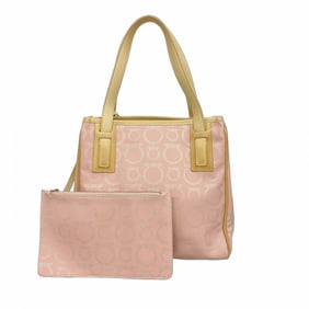 Salvatore Ferragamo Gancini tote bag in pink and light brown for women
