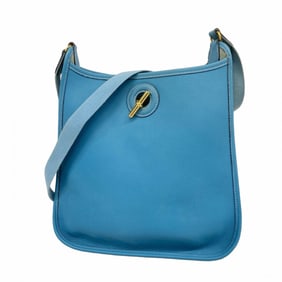 Hermes Hermès Vespa PM Shoulder Bag in Evercolor Blue Jean with C Stamp for Women