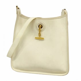 Hermes Hermès Vespa PM Shoulder Bag, Evercolor White, XX Stamp, Women's