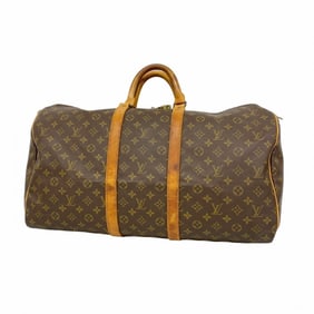Louis Vuitton Monogram Keepall 55 Boston Bag M41424 Brown Men's and Women's