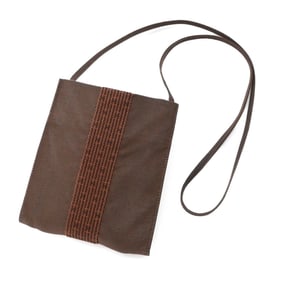 HERMES Air Line Shoulder Bag/Pouch in Brown Nylon Canvas for Men and Women