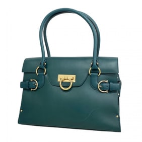 Salvatore Ferragamo Gancini Leather Green Handbag for Women