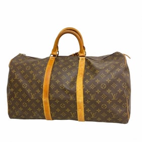 Louis Vuitton Monogram Keepall 50 Boston Bag M41426 Brown Men's and Women's