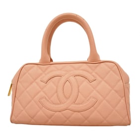 Chanel Matelasse Caviar Skin Pink Handbag for Women