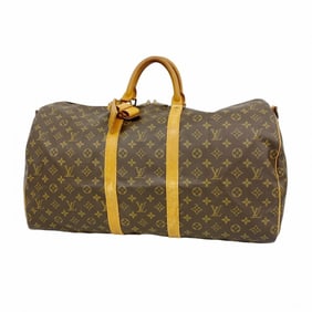 Louis Vuitton Monogram Keepall Bandouliere 55 Boston Bag M41414 Brown Men's and Women's