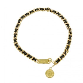 Chanel belt chain black gold women's