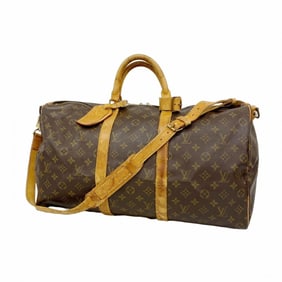 Louis Vuitton Monogram Keepall Bandouliere 50 Boston Bag M41416 Brown Men's and Women's