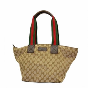 Gucci GG Canvas Sherry Line Tote Bag 131230 Brown Women's