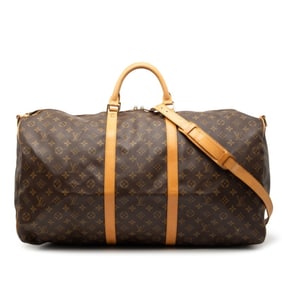 Louis Vuitton Monogram Keepall Bandouliere 60 Boston/Shoulder Bag, 2-Way, M41412, Brown Leather,