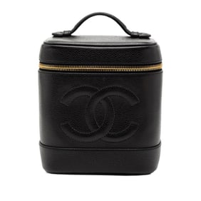 Chanel Coco Mark Vanity Bag in Black Caviar Skin for Women