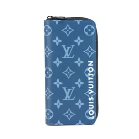 Louis Vuitton Monogram Tone Zippy Wallet Vertical Long Wallet, Blue, M82799 RFID