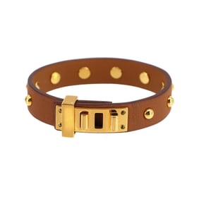Hermes Hermès Mini Dog Cloulon Bracelet in Swift Gold with X Stamp, T2
