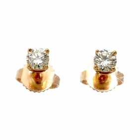 Tiffany & Co. Solitaire Diamond Earrings in 18K PG Pink Gold 750