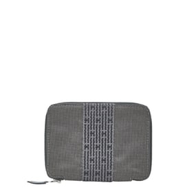 Hermès Air Line Purse PM Round Zip Bifold Wallet Gray Black Canvas Women's HERMES