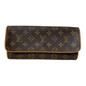 LOUIS VUITTON Monogram Pochette Twin GM Shoulder Bag M51852 Brown Women's