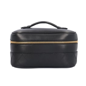 Pre-owned Chanel Picolore Vanity Bag, Handbag, Leather A01618, Black, Women's