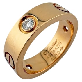 Cartier Love Ring, 18k Gold with Diamonds, Women's, Pre-owned, 3-Piece Diamond