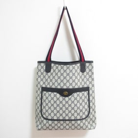 GUCCI Gucci Accessory Collection Old Plus GG Pattern Tote Bag Navy Men's Women's