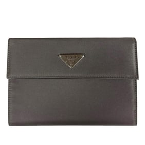 Pre-owned Prada nylon tri-fold wallet for men and women.