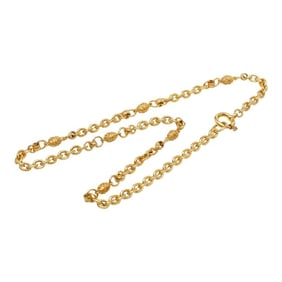 CHANEL Coco Mark Vintage Necklace Gold Plated Women's