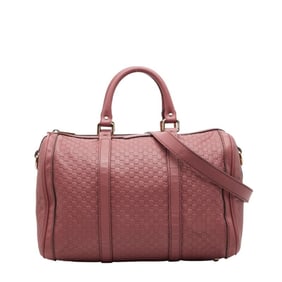 Gucci Micro Guccissima Mini Boston Bag/Shoulder Bag, 2-Way, Pink Leather, Women's, 247205