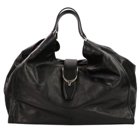 GUCCI Soft Stirrup Leather Tote Bag 296855 Black for Men and Women