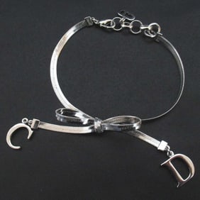 Christian Dior CD logo ribbon bracelet in silver for women