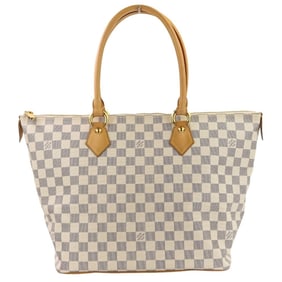 LOUIS VUITTON Damier Azur Saleya MM Tote Bag N51185 White Women's