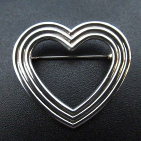 Tiffany & Co. MENARD Heart Brooch 925SV Silver Women's