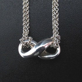 Tiffany & Co. Infinity Double Chain Necklace 925SV Silver Women's