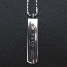 Tiffany & Co. 1837 Narrow Bar Necklace Pendant in 925SV Silver for Women