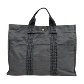 Hermès Tote MM Air Line Bag, Canvas Gray, Women's, Pre-owned, HERMES