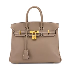 Hermes Hermès Birkin 25 Swift Etoupe Handbag with X Stamp and Gold Hardware