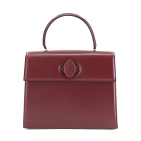 Cartier Must Hand Bag in Bordeaux leather with gold hardware