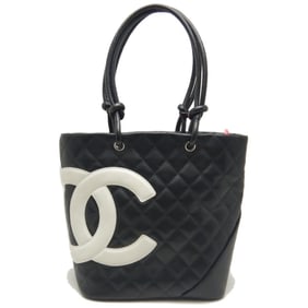 CHANEL Cambon Medium Tote Bag A25167 in Calfskin, Black and White, Women's, 253430