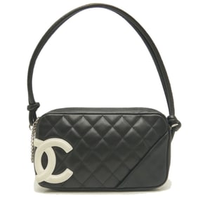 CHANEL Cambon Pouch Bag A25175 in Black and White Lambskin, Women's, 253433