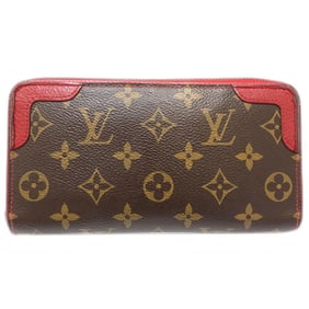LOUIS VUITTON Louis Vuitton Zippy Wallet M61854 Monogram Retiro Brown Cerise Women's 181848