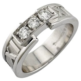 Pre-owned Tiffany Atlas ring, 18k gold with diamonds, for women. TIFFANY & Co.