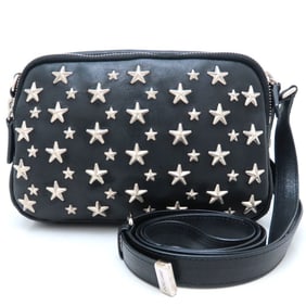 JIMMY CHOO Star Stud Shoulder Bag in Black Leather, Women's, 352981