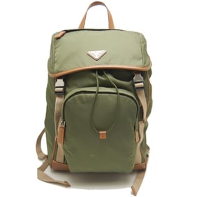 PRADA Re-Nylon 2VZ135 Backpack, Nylon and Leather, Military Caramel, Men's, 253442