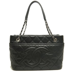 CHANEL Chain Tote Bag Matelasse Caviar Leather Black Women's 253427