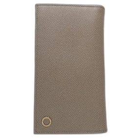 BVLGARI Bvlgari Long Wallet 30399 Man Flap in Grained Leather Gray Women's 181862