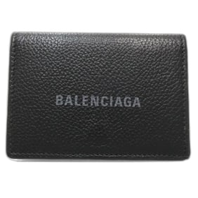 BALENCIAGA Cash Mini Wallet, Black Calfskin, 954312, Women's, Tri-fold 181859