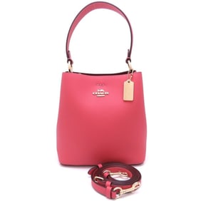 COACH Small Town Bucket Bag 2-Way 1011 Handbag Leather Strawberry Haze Women's Outlet 352975