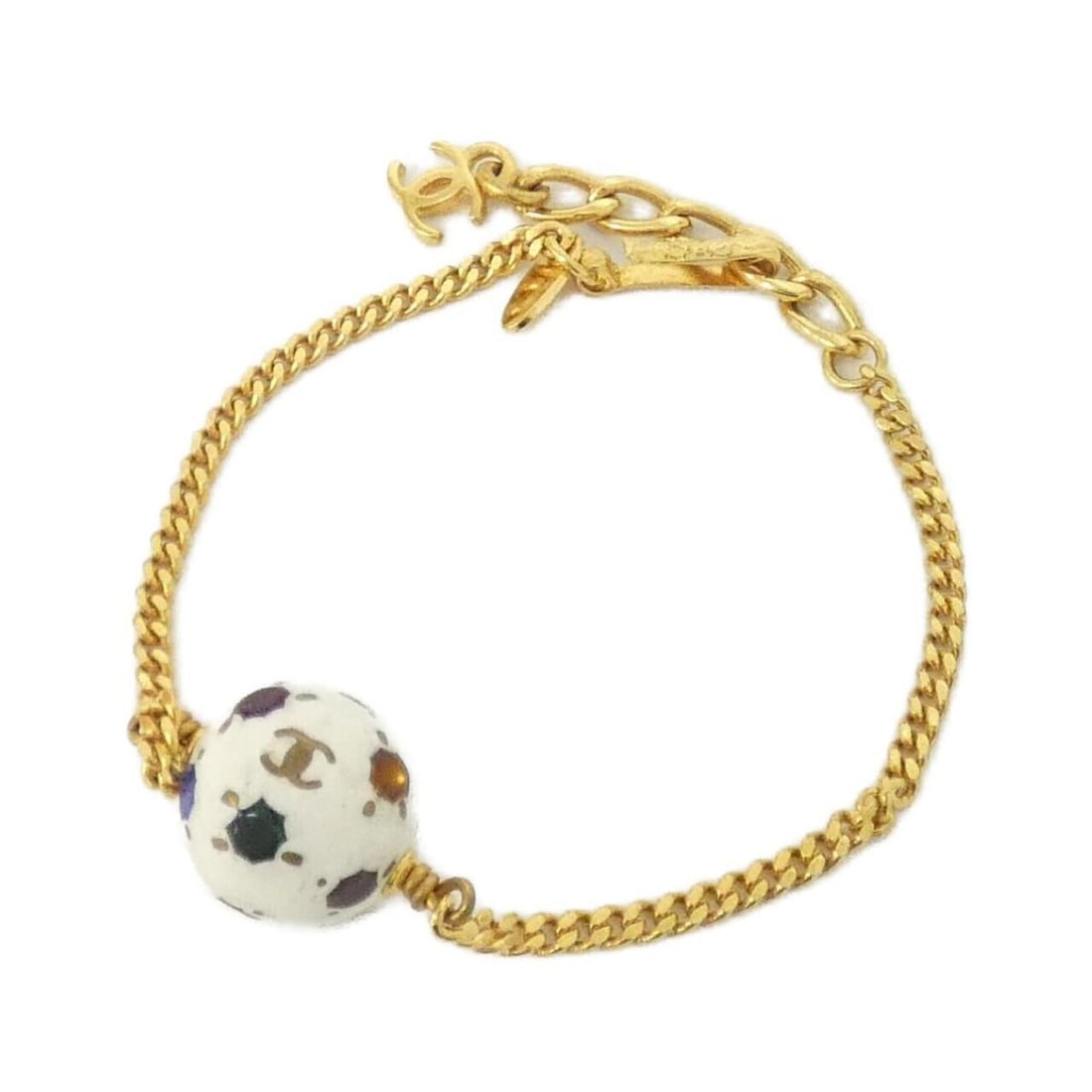 Chanel Bracelet: --- Catalog ---Category: SizeLength: 16.5cm - 19cm / 6.49'' - 7.48''Category: DesignType: Charm braceletColor: Gold, Multi-color, WhiteGender: WomenCategory: GeneralBrand: Chanel--- Item List ---Secti