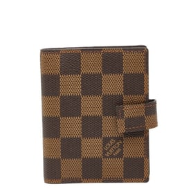 Louis Vuitton Damier Agenda Mini Notebook Cover, Business Card Case, R20705, Ebene Brown Leather,