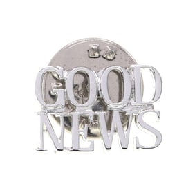 Tiffany GOOD NEWS SV Sterling Silver 925 Old Pin Badge TIFFANY & CO