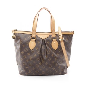 Louis Vuitton Palermo PM Handbag, Coated Canvas and Leather, Monogram, Women's, Brown, M40145