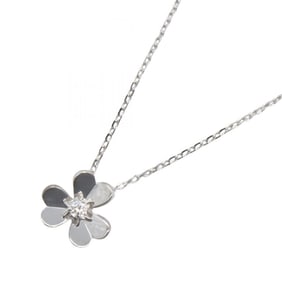 Van Cleef & Arpels Fleurvole Necklace 1PD Jewelry 18K White Gold Diamond Women's Silver Clear